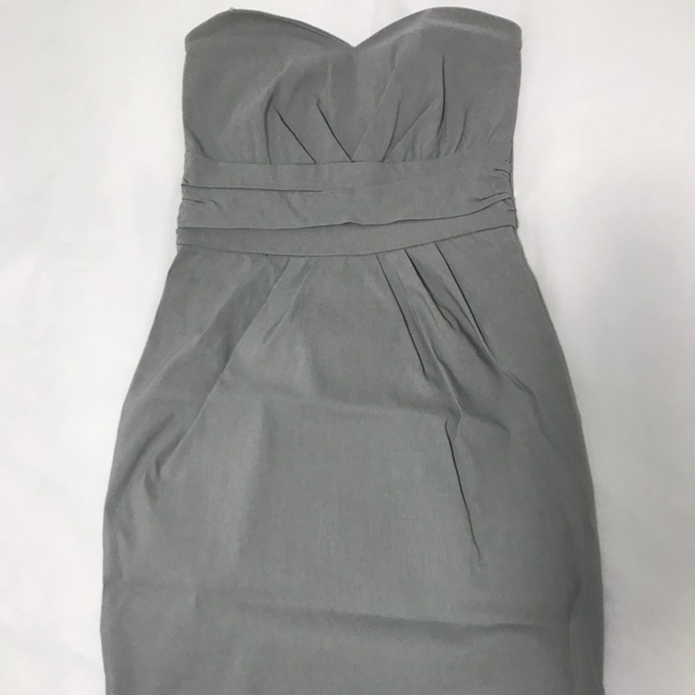 Vintage Grey Strapless Sweetheart Neck Dress